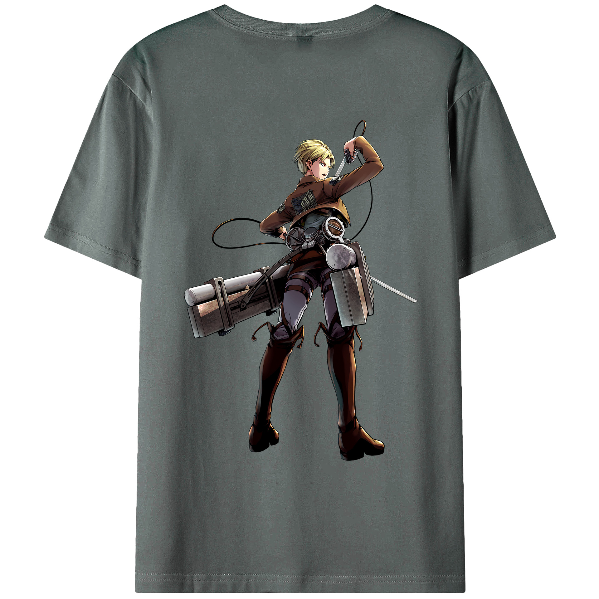 （画像用） 進撃の巨人 Attack on Titan 綿100％ メンズ半袖Tシャツ（バックプリント） 通気性